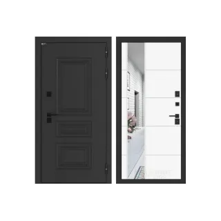 Входная дверь Аляска Лайт с Зеркалом 19 -Белый софт