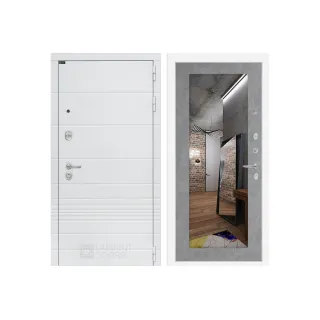 Входная дверь Трендо с Зеркалом 18 - Бетон светлый