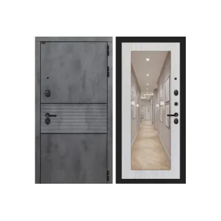 Входная металлическая дверь Лабиринт INFINITY с Зеркалом 18 - Сандал белый